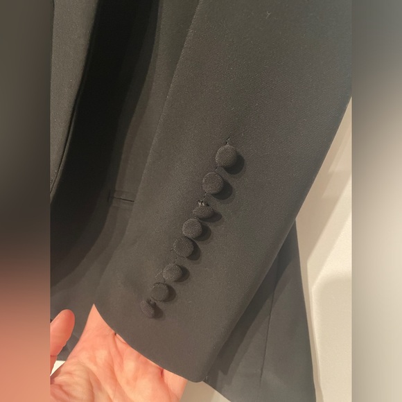 Joseph Ribkoff Black Open Front Short Blazer ¾ Button Sleeve Sz 4 Harpers Bazaar - Picture 8 of 8